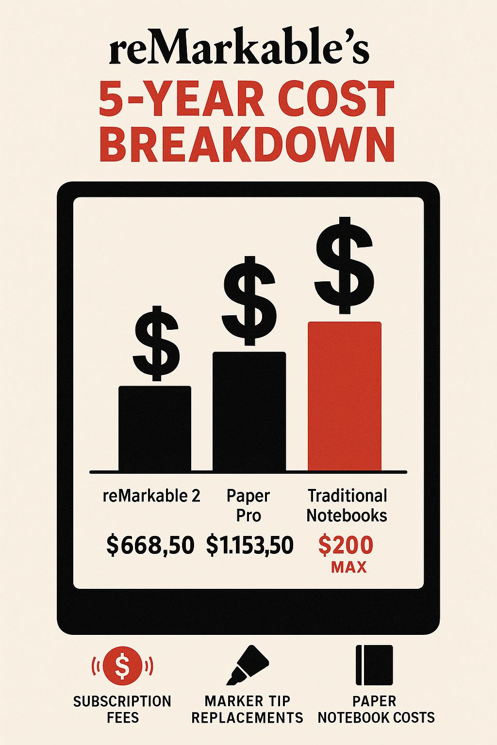 reMarkable Connect subscription feature comparison showing locked basic features